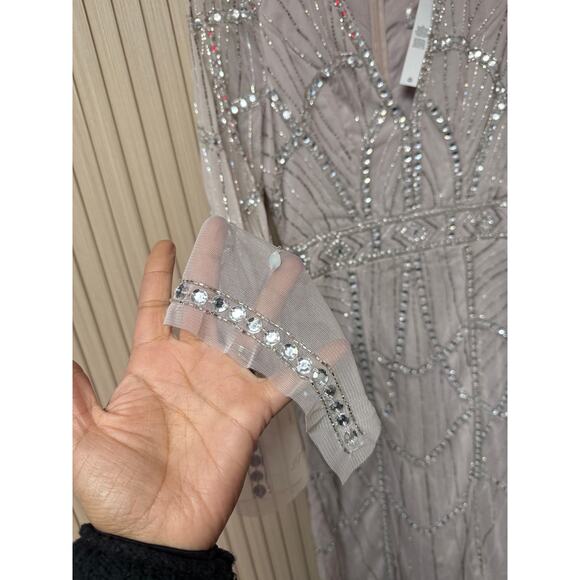 ASOS Design Gem Embellished Midi Dress with Cut Out Detail Size 4 - Picture 6 of 11